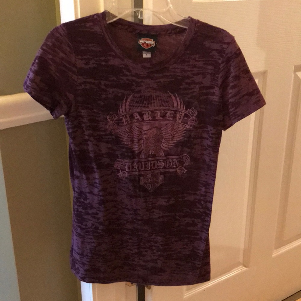 Harley Davidson purple burnout tee